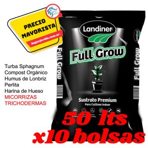 Sustrato Indoor Full Grow 50 lts  x 10 unidades – Landiner